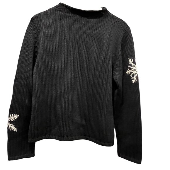 Slates Janet Howard Vtg Snowflake Sweater, Gray, M - Picture 8 of 9